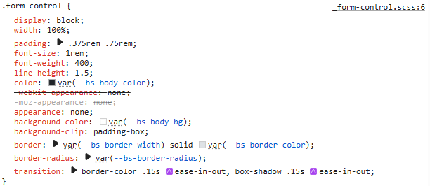 form-control 的 CSS